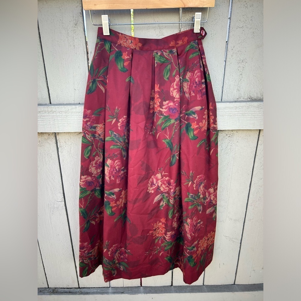 Abercrombie & Fitch Floral Maxi Skirt - Red and Green